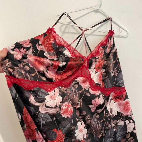 CACIQUE LANE BRYANT Plus Size Rose Bloom Floral Print / Lace Chemise Lingerie 4X - Picture 9 of 16